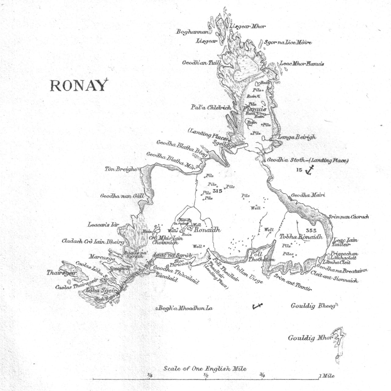 An old map of North Rona from 1889