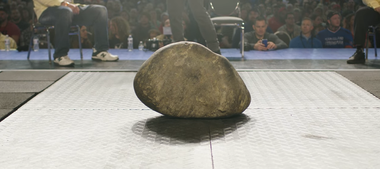 Odd Haugen's Tombstons on the lifting platform at the Arnold Strongman Classic.