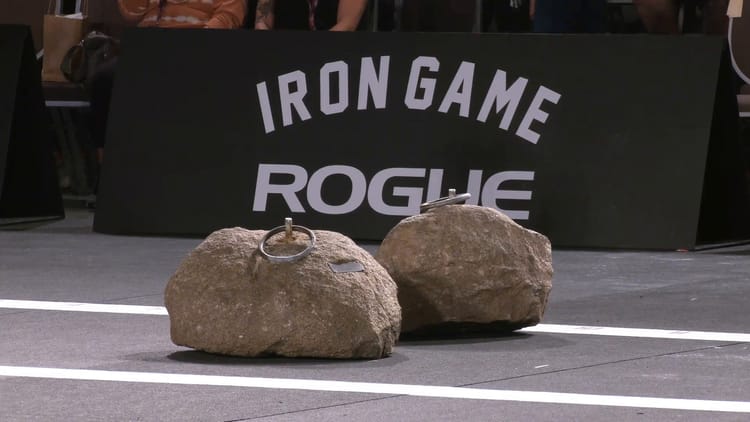 The Replica Dinnie Stones at the Rogue Record Breakers.